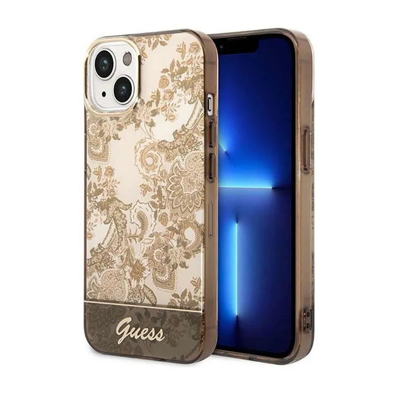 Guess Porcelain Collection – dėklas iPhone 14 Plus (Ochre)