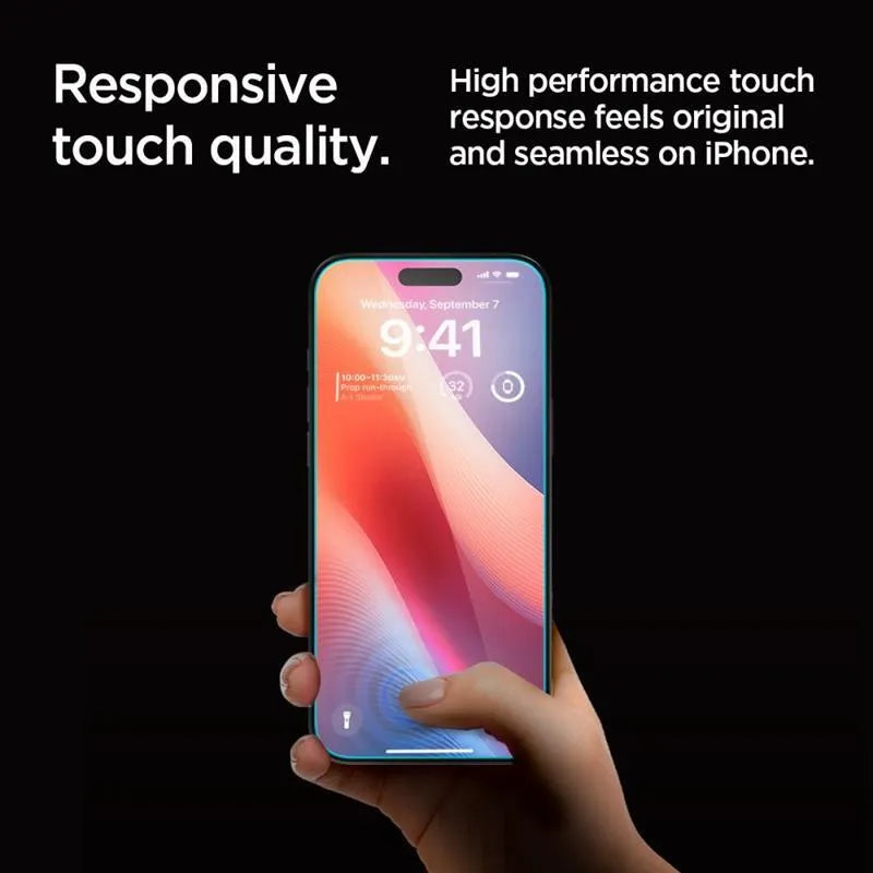 SPIGEN GLAS.TR ”EZ FIT” PRIVACY APSAUGINIS STIKLAS 2-PACK IPHONE 16 PRO MAX