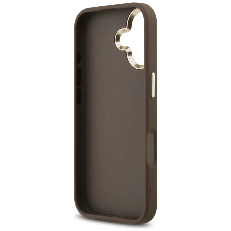 Guess 4G Big 4G Classic Logo – dėklas iPhone 17 (ruda / auksinė)