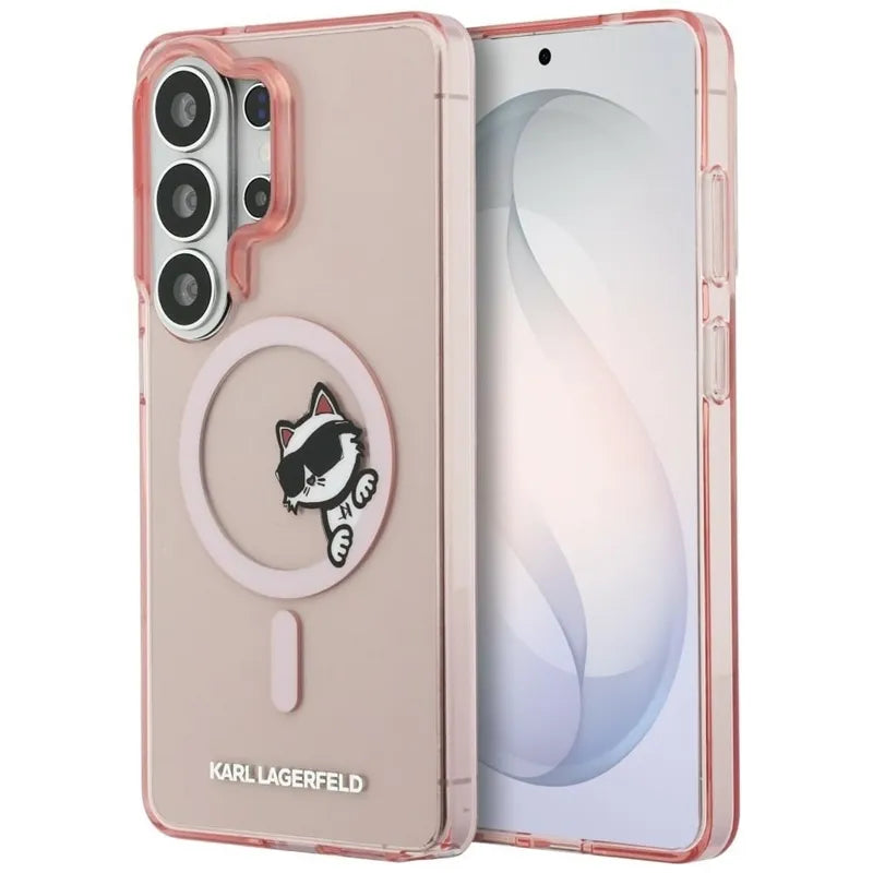 Karl Lagerfeld IML Peekaboo Choupette MagSafe – Samsung Galaxy S26 Ultra dėklas (rožinis)