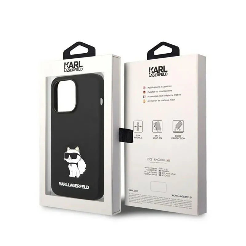 Karl Lagerfeld Silicone NFT Choupette – Dėklas, skirtas iPhone 14 Pro Max (juodas)