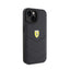 Ferrari Quilted Metal Logo – dėklas iPhone 15 (juodas)