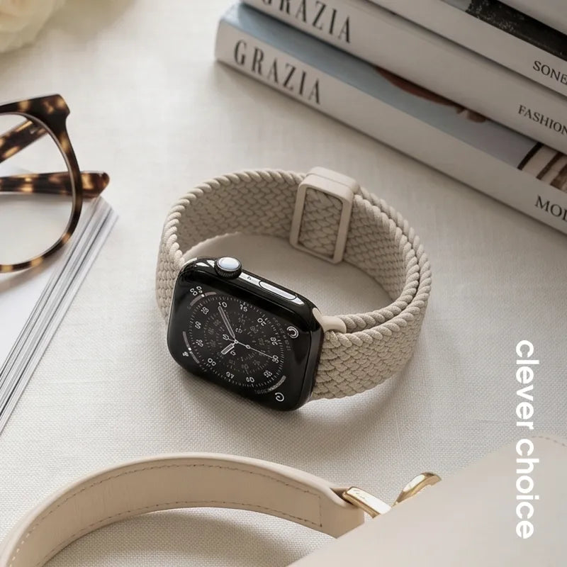 Crong Wave Band – pintas dirželis Apple Watch 38/40/41/42 mm laikrodžiams (smėlio spalvos)
