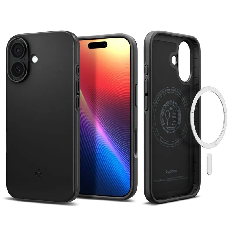 Spigen Thin Fit Mag MagSafe – dėklas iPhone 17 (juodas)
