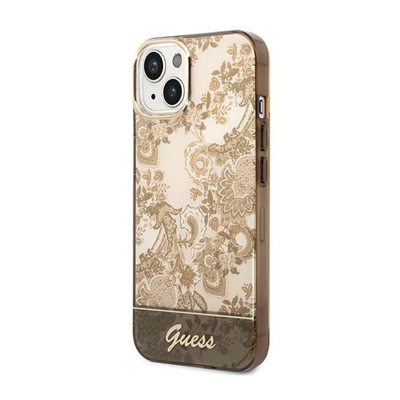 Guess Porcelain Collection – dėklas iPhone 14 Plus (Ochre)