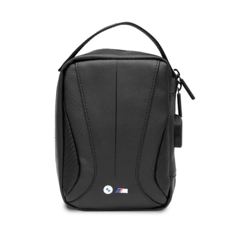 BMW Carbon&Perforated – krepšys / organizatorius su išorine USB jungtimi (juodas)