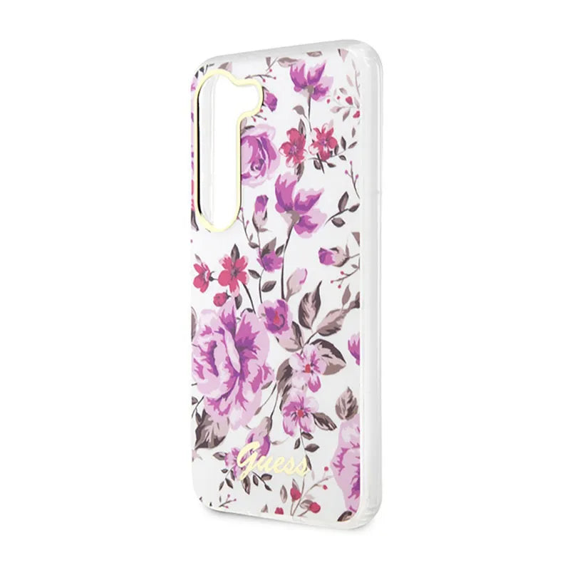 Guess Flower Collection – dėklas Samsung Galaxy S23 (baltas)