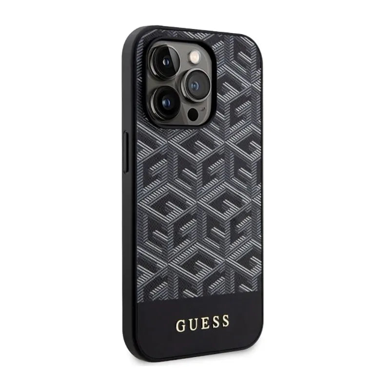 Guess GCube Stripes MagSafe – Dėklas iPhone 14 Pro (Juodas)