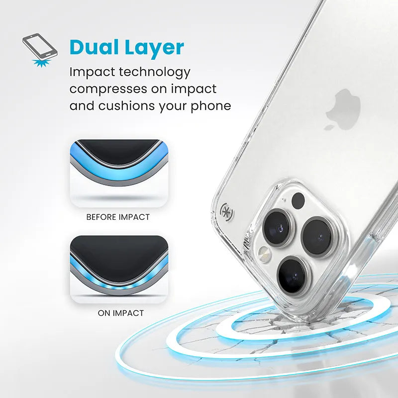 „Speck Presidio Perfect-Clear“ – „iPhone 16 Pro“ dėklas (skaidrus)