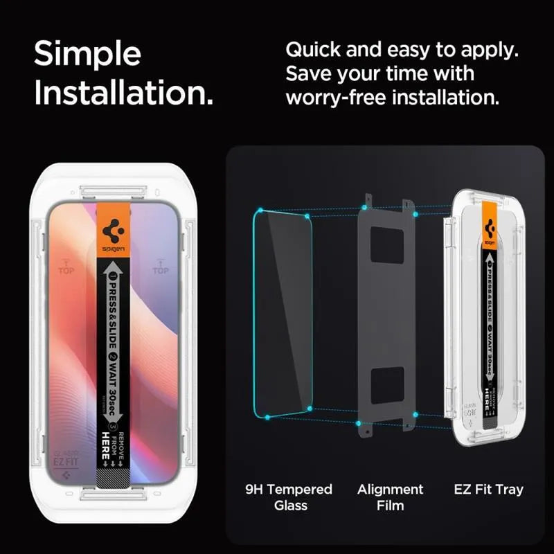 SPIGEN GLAS.TR ”EZ FIT” PRIVACY APSAUGINIS STIKLAS 2-PACK IPHONE 16 PRO MAX