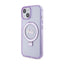 Guess Ring Stand Script Glitter MagSafe – dėklas Apple iPhone 15 Plus (violetinis)