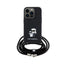 Karl Lagerfeld Crossbody Saffiano Metal Pin Karl & Choupette dėklas, skirtas iPhone 15 Pro (juodas)