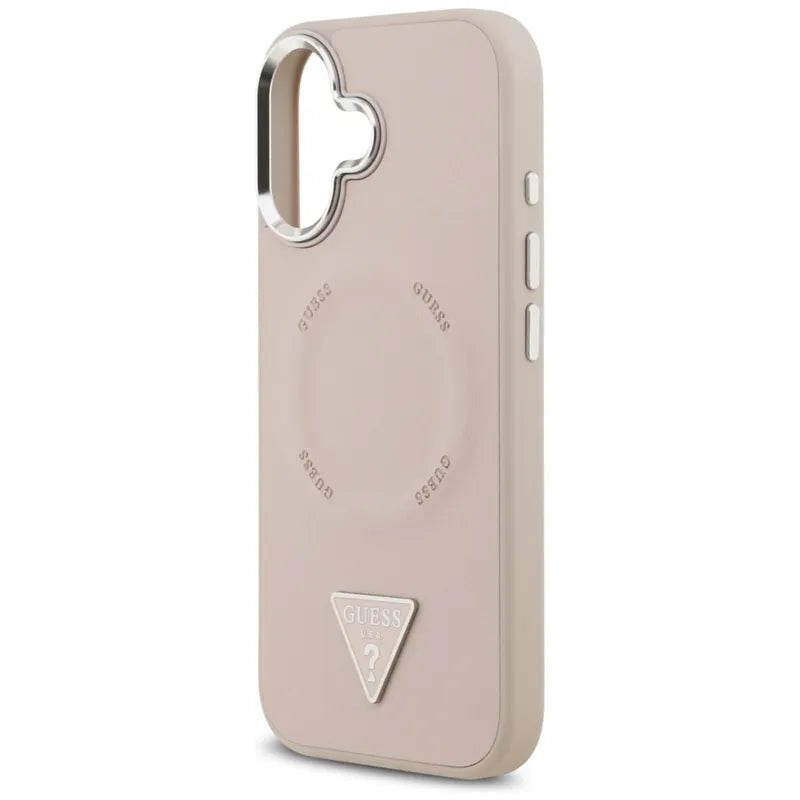 Guess Triangle Logo MagSafe – Dėklas iPhone 17 (Rožinis)
