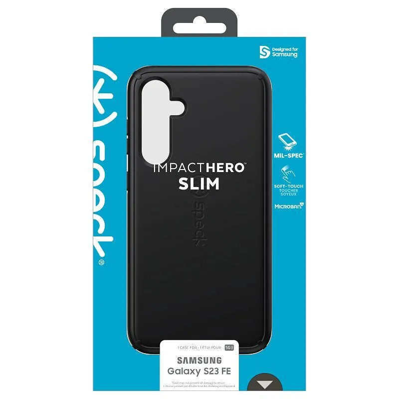 Speck ImpactHero Slim – Samsung Galaxy S23 FE dėklas (juodas)