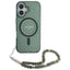 Guess IML Glitter With Pearl Strap MagSafe – dėklas, skirtas iPhone 16 Plus (žalias)