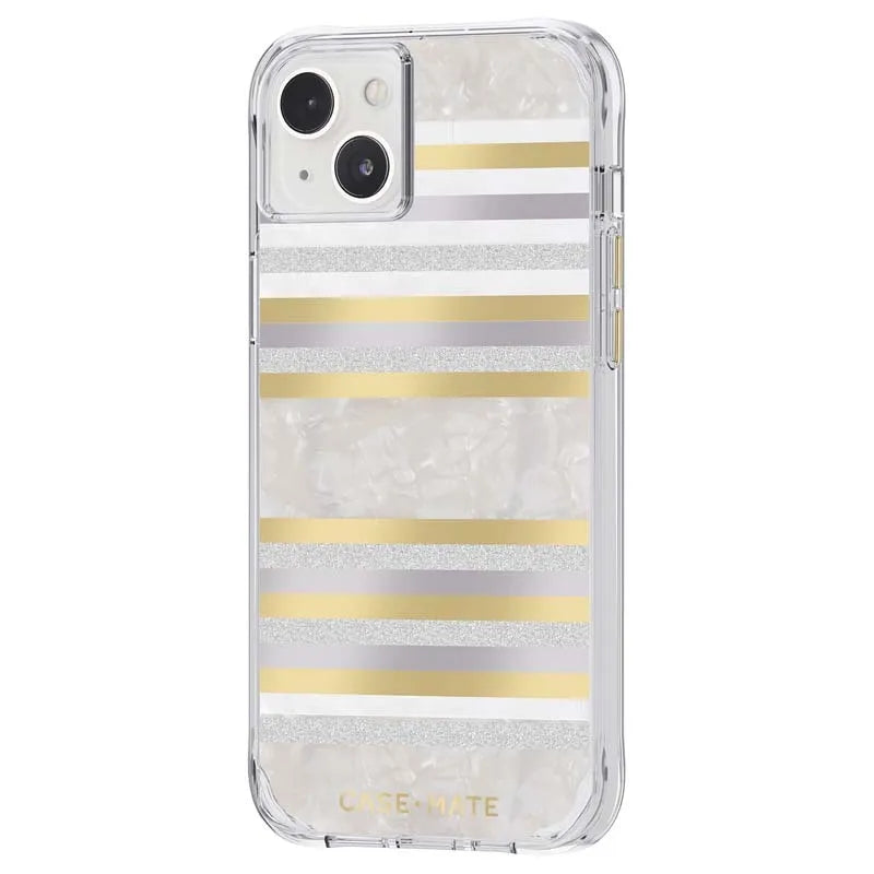 Case-Mate Pearl Stripes MagSafe – perlamutru dekoruotas dėklas, skirtas iPhone 14 Plus (Pearl Stripes)