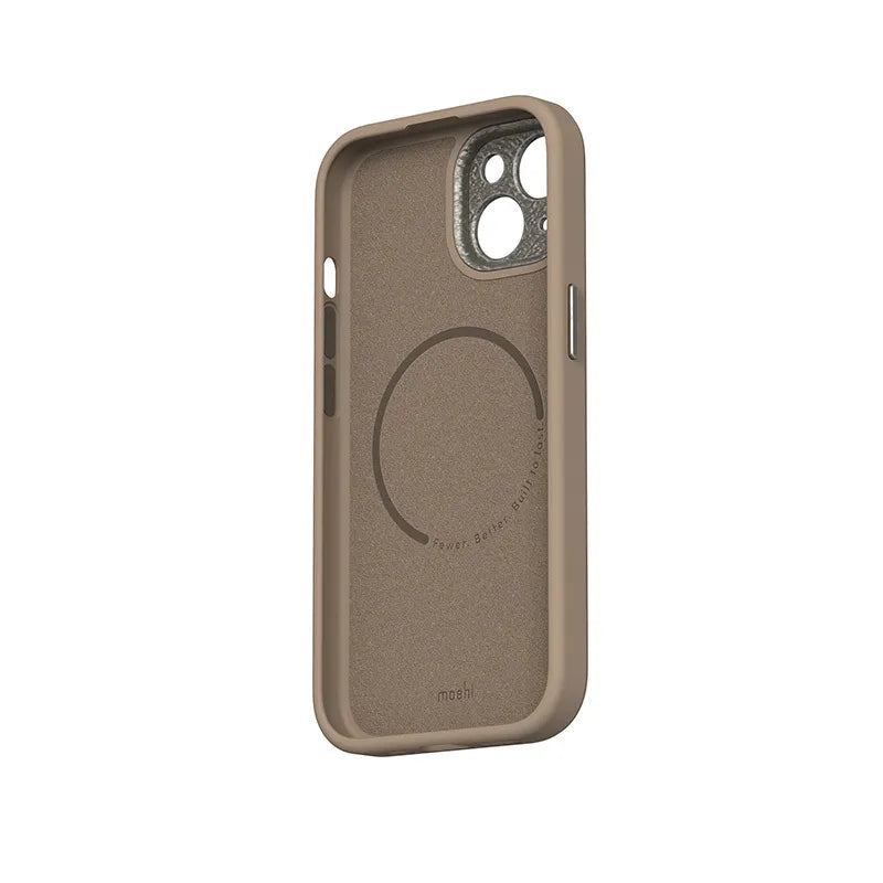 Moshi Napa MagSafe – odinis dėklas iPhone 15 (Woodsmoke Brown)