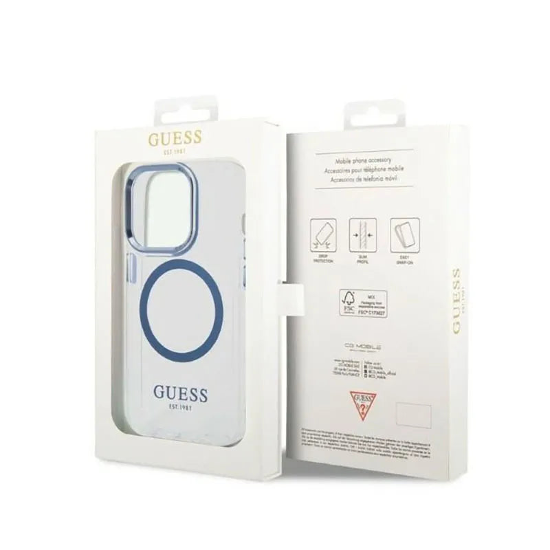 Guess Metal Outline MagSafe - dėklas iPhone 14 Pro (skaidrus)