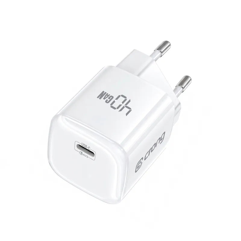 Crong NEO GaN įkroviklis – USB-C 40W PD įkroviklis su AVS (baltas)