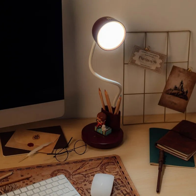 Harry Potter – lanksti LED stalinė lempa vaikams su dėkliuku, belaidė, USB-C, reguliuojamo ryškumo