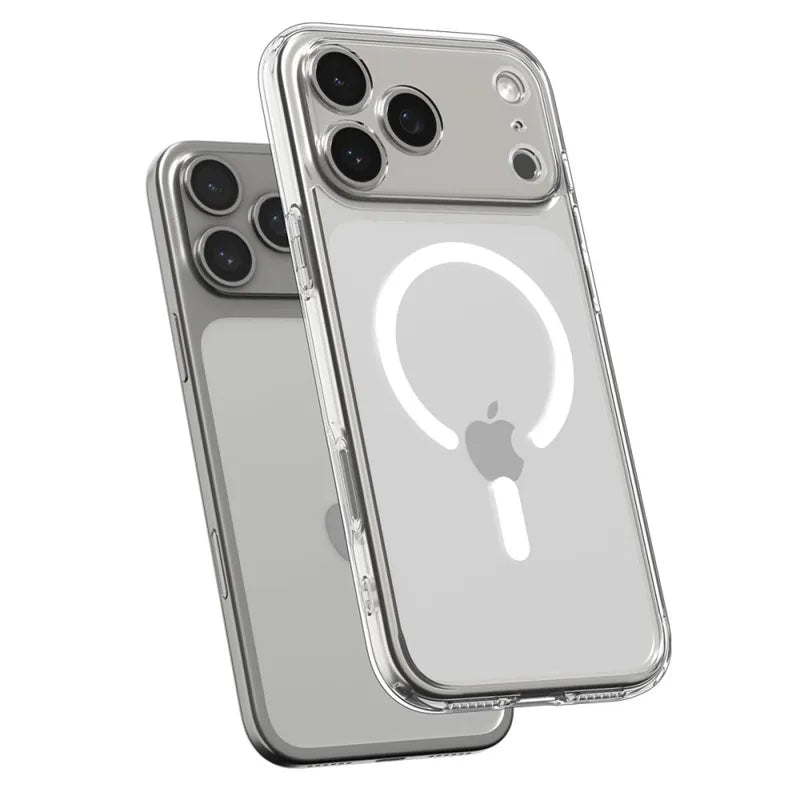 Spigen Ultra Hybrid Mag MagSafe dėklas, skirtas iPhone 17 Pro Max (skaidrus/baltas)