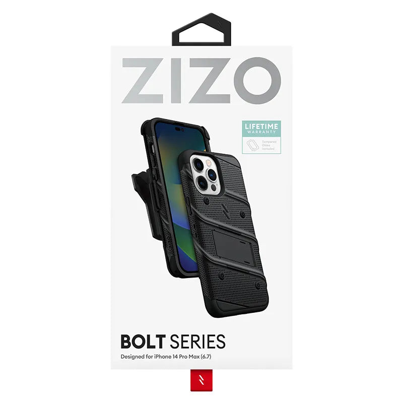 ZIZO BOLT serija – dėklas iPhone 14 Pro Max (juodas)