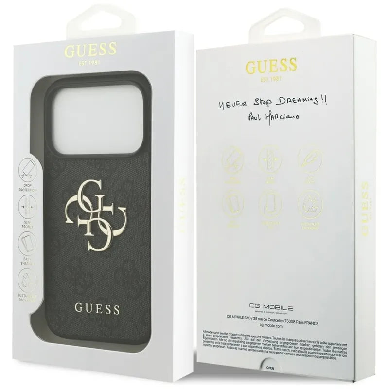 Guess 4G Big Logo – dėklas iPhone 17 Pro (juodas)