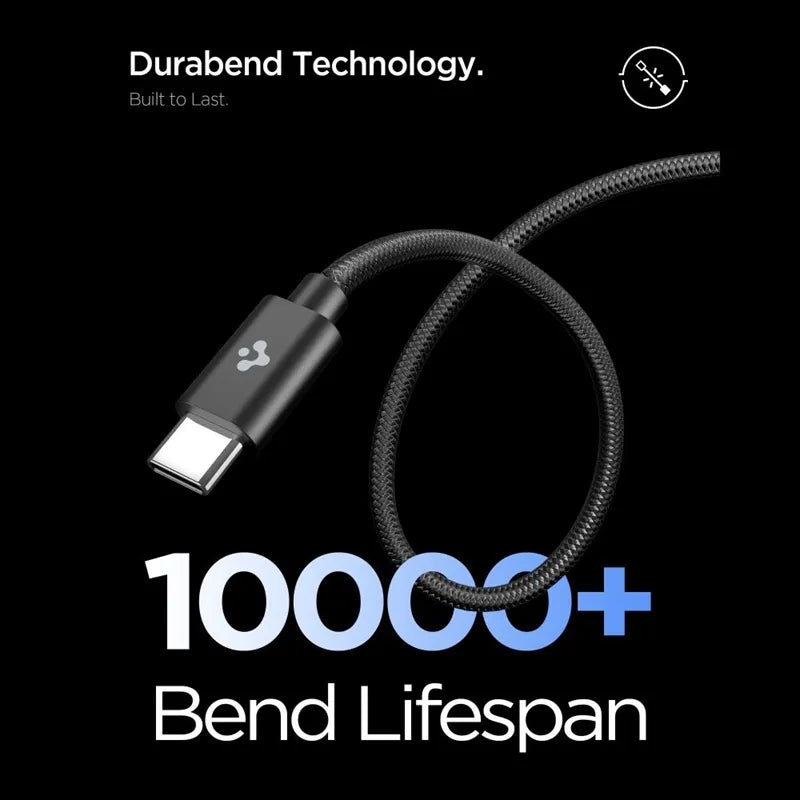 „Spigen EE451EU Essential GaN Pro“ – USB-C PD PPS 45 W sieninis įkroviklis + 1 m USB-C laidas (juodas)