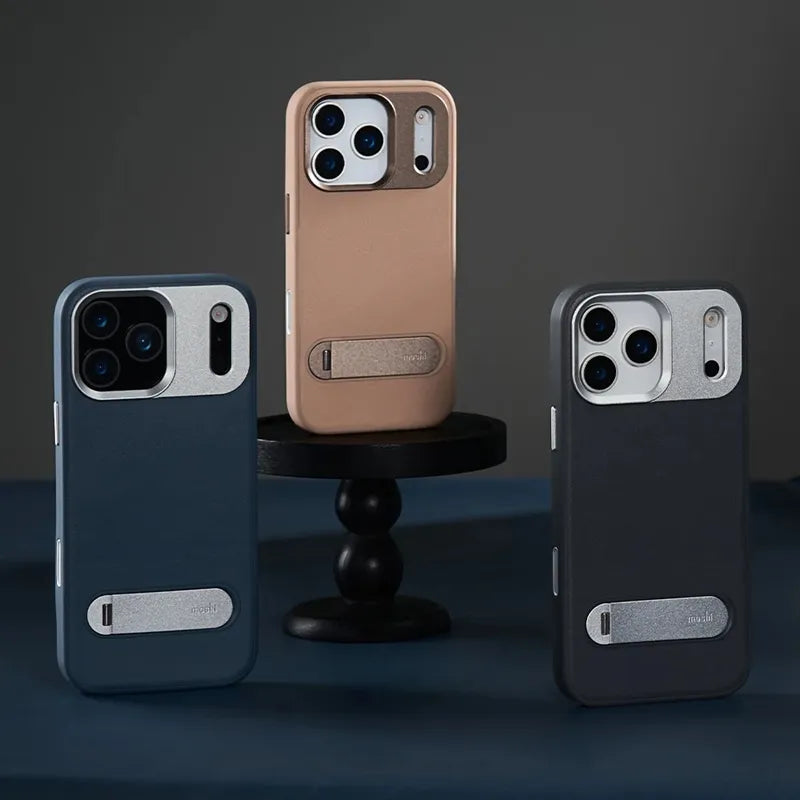 „Moshi Kameleon MagSafe“ – dėklas „iPhone 17 Pro“ su stovo funkcija (Midnight Gray)
