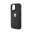 Ferrari Quilted Metal Logo – dėklas iPhone 15 (juodas)