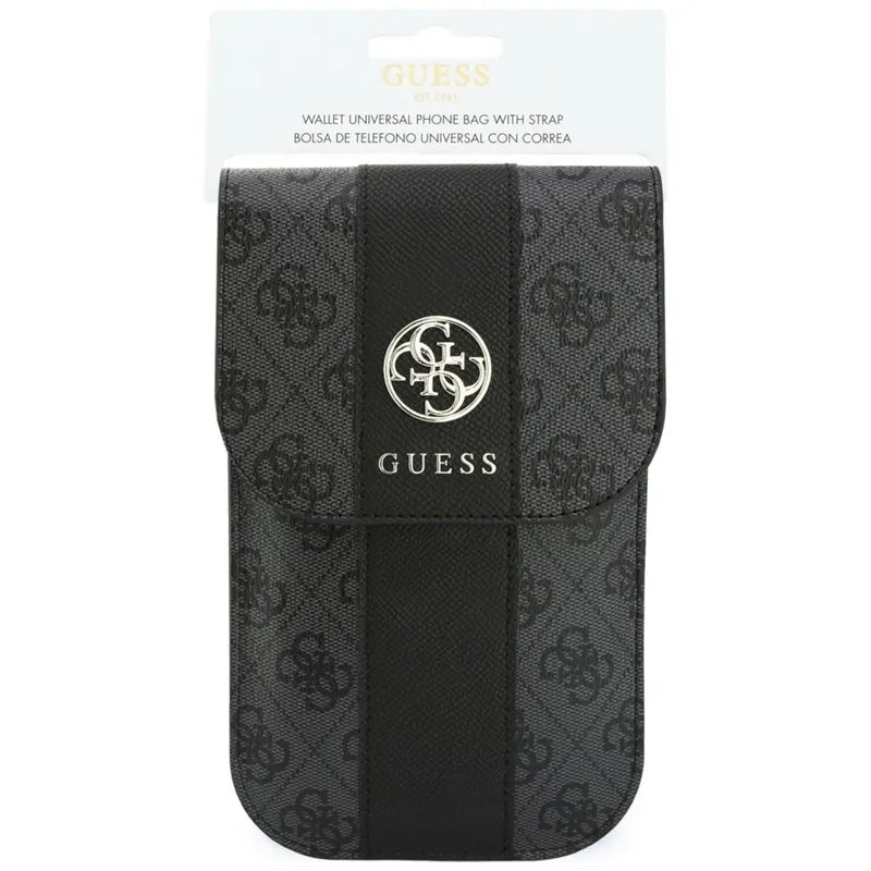 Guess 4G & Classic Logos Stripe Strap – telefono krepšys (juodas)