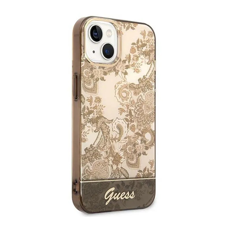 Guess Porcelain Collection – dėklas iPhone 14 Plus (Ochre)