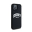DKNY Liquid Silicone White Printed Logo MagSafe – Dėklas iPhone 14 / 15 / 13 (juodas)