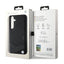 BMW Signature Leather Crossing Lines Pattern – Dėklas Samsung Galaxy S24+ telefonui (juodas)