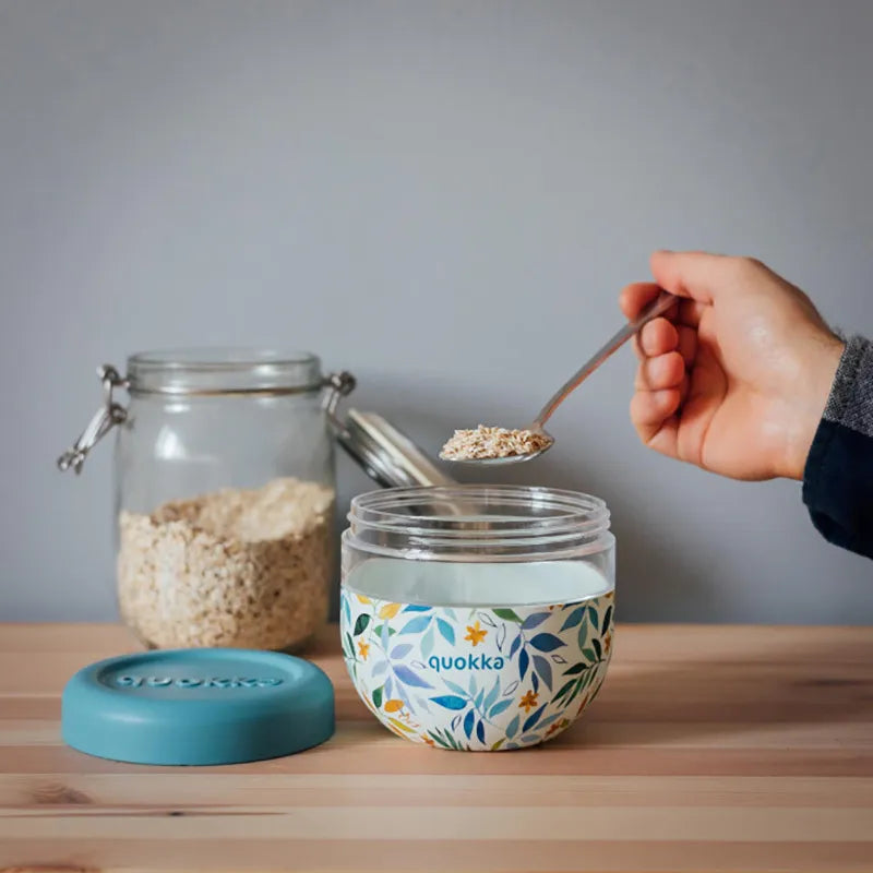 Quokka Bubble Food Jar - Maisto indelis / Pietų dėžutė 770 ml (Watercolor Leaves)