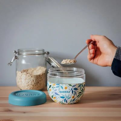 Quokka Bubble Food Jar - Maisto indelis / Pietų dėžutė 770 ml (Watercolor Leaves)