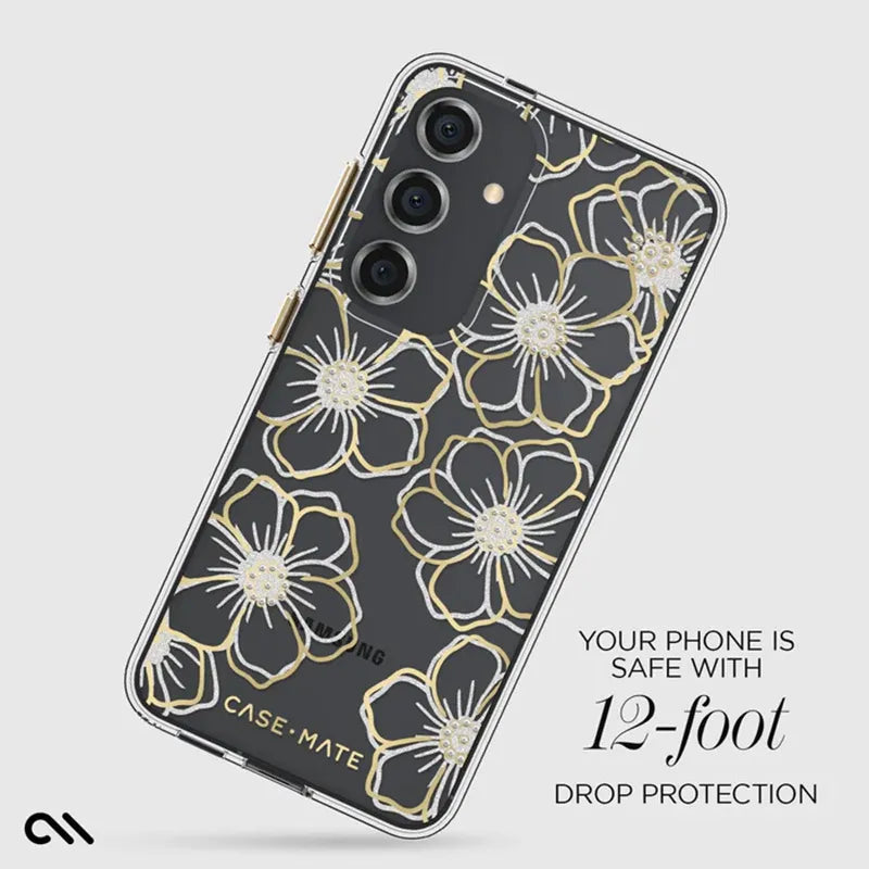 Case-Mate Floral Gems – dėklas Samsung Galaxy S24 (auksinis)