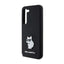 Karl Lagerfeld Silicone Choupette Metal Pin – dėklas Samsung Galaxy S24 (juodas)