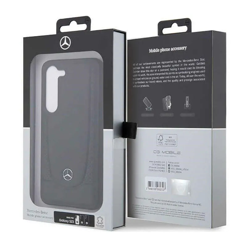 Mercedes Leather Urban Line – dėklas Samsung Galaxy S23 (juodas)