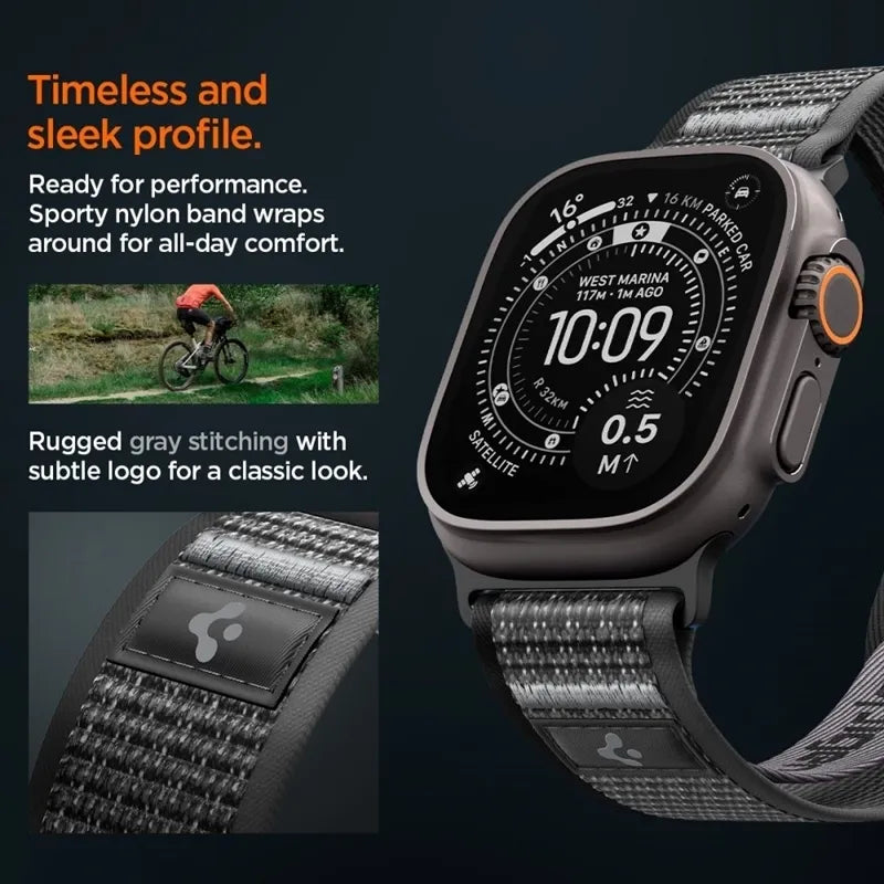 Spigen Athlex Air 2 – Apple Watch dirželis 44/45/46/49 mm (Active Black / Gray)