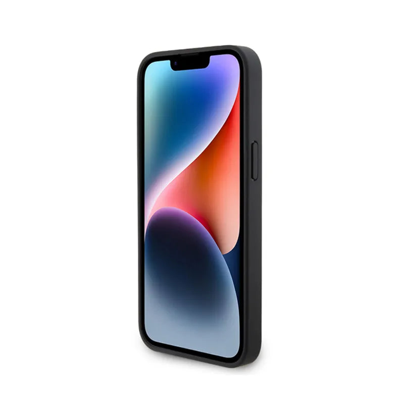 Ferrari Quilted Metal Logo – dėklas iPhone 15 Pro Max (juodas)