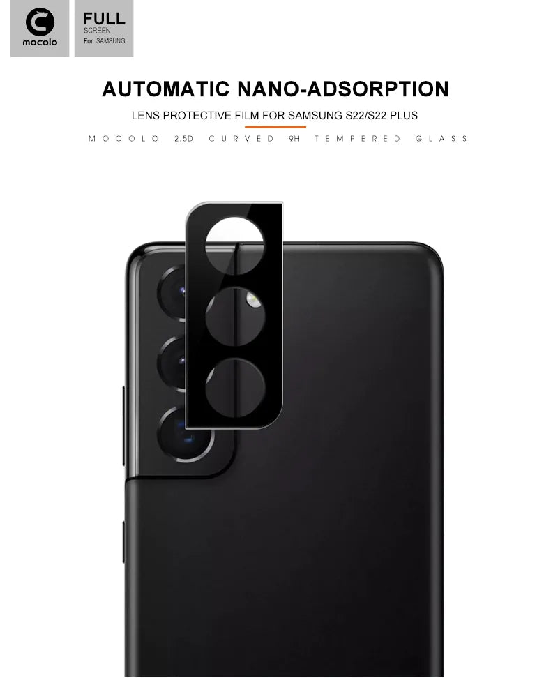 Mocolo Silk fotoaparato lęšio stiklas – apsauginis stiklas Samsung Galaxy S22 / S22+ kameros lęšiui