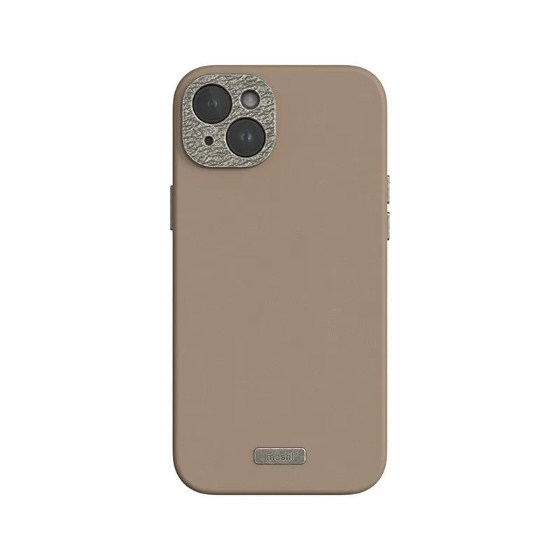 Moshi Napa MagSafe – odinis dėklas iPhone 15 Plus (Woodsmoke Brown)