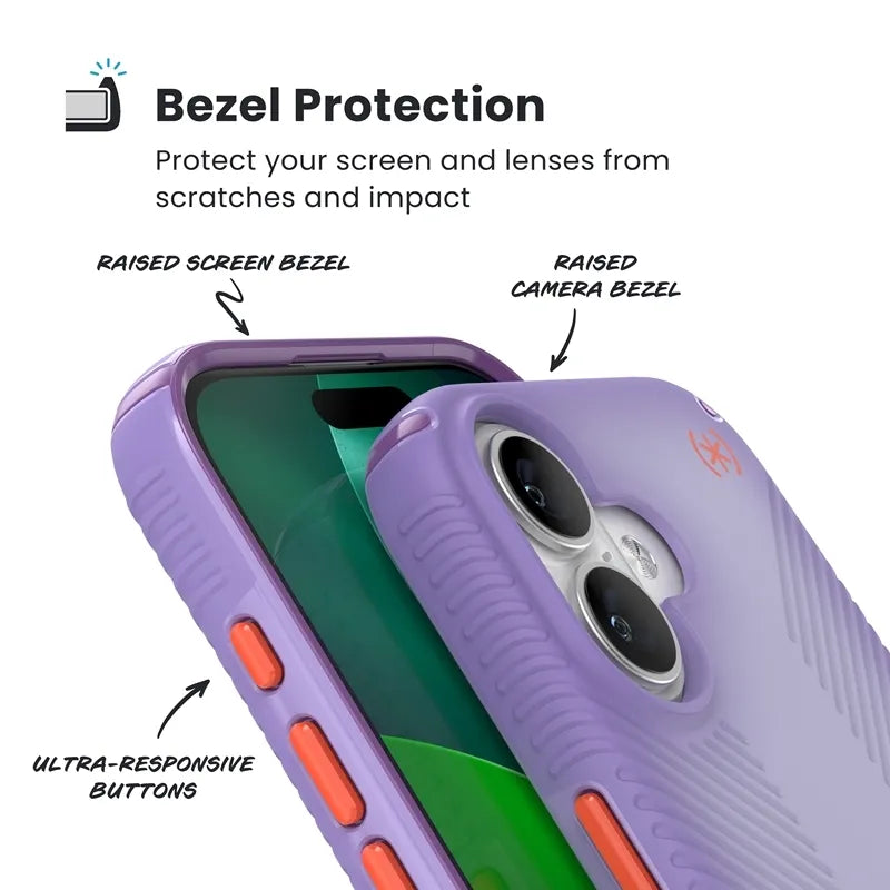 Speck Presidio Lux Grip MagSafe – dėklas iPhone 17 (Purple Fade/Magic Purple/New Poppy)