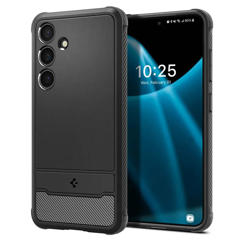 Spigen Rugged Armor – dėklas Samsung Galaxy S24 (matinė juoda)