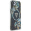 Guess IML Metal Glitter Flowers Triangle MagSafe – dėklas iPhone 16e (juodas)