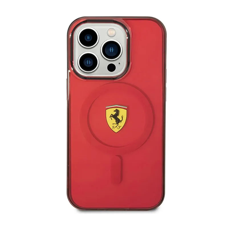 Ferrari Translucent MagSafe – dėklas iPhone 14 Pro (raudonas)