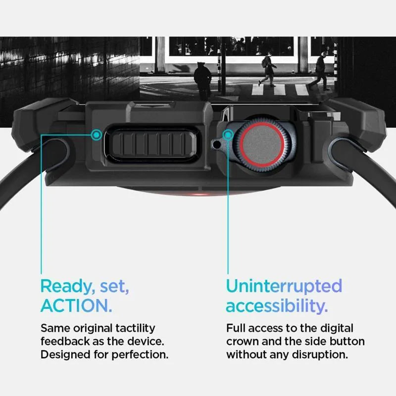 Spigen Rugged Armor – dėklas Apple Watch 10 46 mm (matinė juoda)