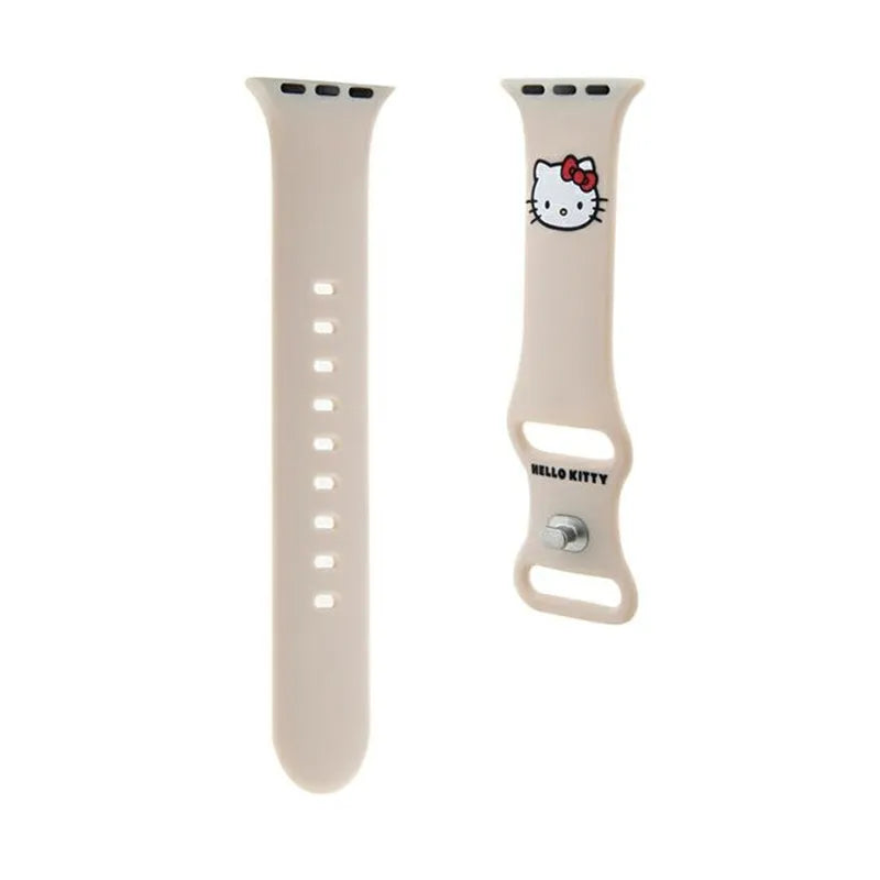 Hello Kitty silikoninis dirželis Apple Watch 38/40/41 mm laikrodžiams, Kitty Head (smėlio spalvos)