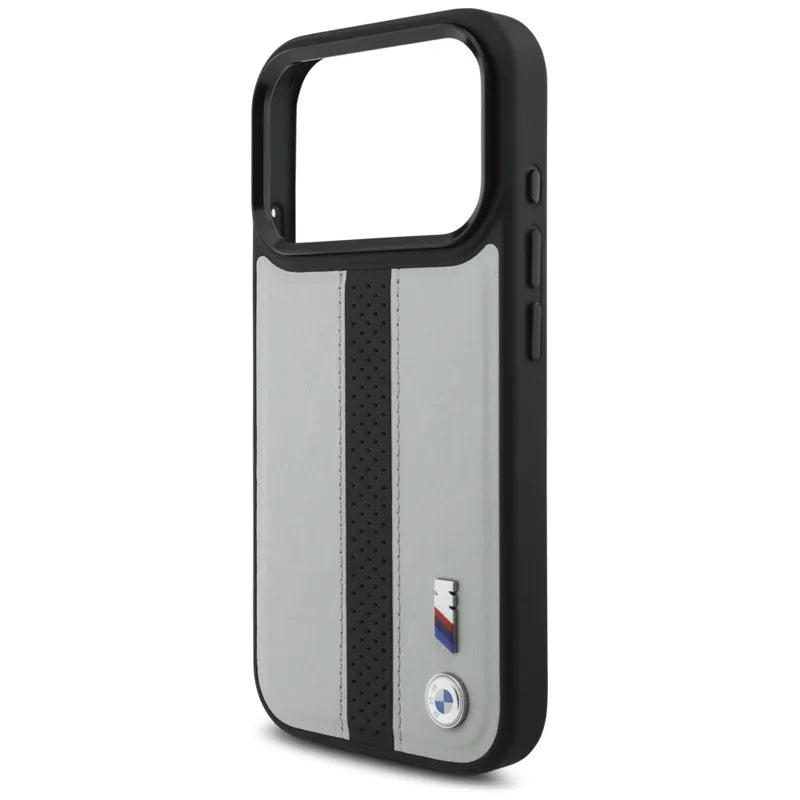 BMW M Perforated Stripe Logo MagSafe – iPhone 17 Pro dėklas (pilkas)